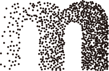 Siyah beyaz benek eğimli noktalar küçük harf alfabesi