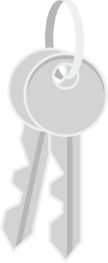 Çizgi film nesnesi anahtarı ve anahtarlığı