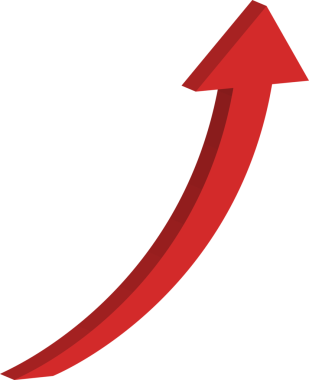 Çizgi film nesnesi kırmızı büyüyen ok