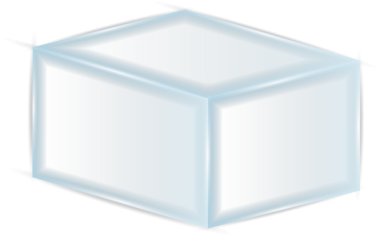 Şeffaf cam bilgili UI şablonu 3D kare küp