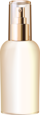 3 boyutlu kozmetik sprey sprey şişesi, kapaklı ve parlak altın parıltılı süslemeli.