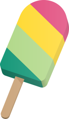 Üç boyutlu çizgi film renkli tatlı buzlu dondurma lolipopu.