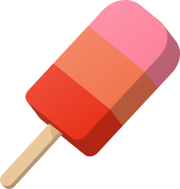 Üç boyutlu çizgi film renkli tatlı buzlu dondurma lolipopu.