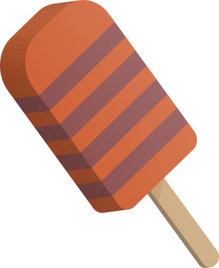 Üç boyutlu çizgi film renkli tatlı buzlu dondurma lolipopu.