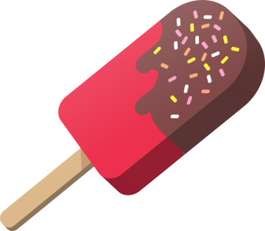 Üç boyutlu çizgi film renkli tatlı buzlu dondurma lolipopu.