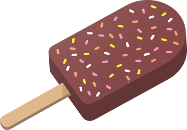 Üç boyutlu çizgi film renkli tatlı buzlu dondurma lolipopu.