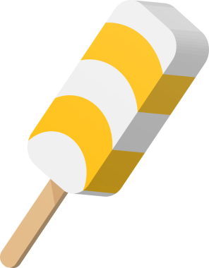 Üç boyutlu çizgi film renkli tatlı buzlu dondurma lolipopu.