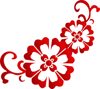 Kırmızı botanik bahçesi çiçek kağıdı dekorasyon için sanat kesiyor.