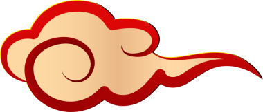 Altın kırmızısı Çin geleneksel spiral eğrisi bulut çapraz