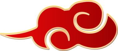 Altın kırmızısı Çin geleneksel spiral eğrisi bulut çapraz