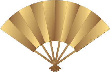 Zarif altın kağıt katlanan yelpazenin rahatlamasını sağlıyor