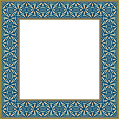 Klasik botanik bahçesi kare çerçeve geometri çiçek kaleydoskopu