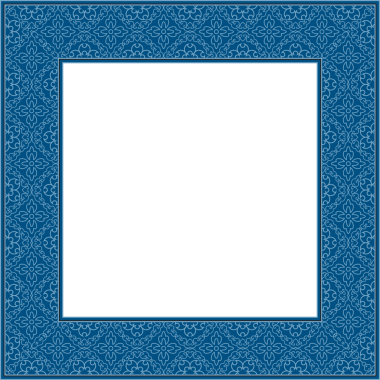 Klasik botanik bahçesi kare çerçeve mavi sarmaşık çiçeği