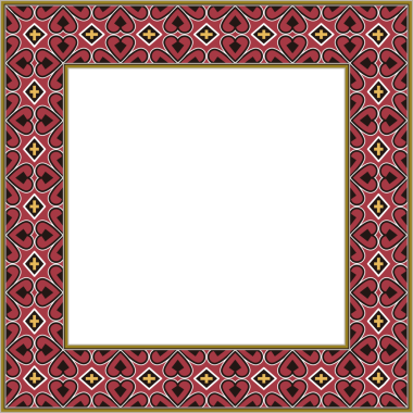 Eski botanik bahçesi kare çerçeve kalp şekli çapraz kaleydoskop