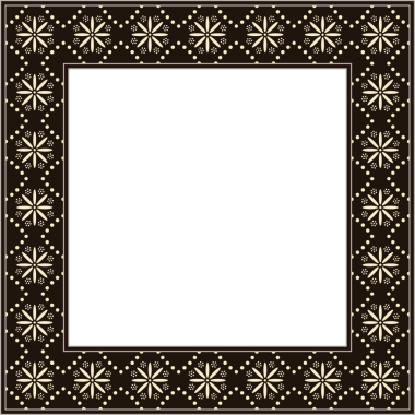 Klasik botanik bahçesi stili kare çerçeve çiçekleri