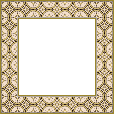 Klasik botanik bahçesi kare çerçeve çapraz çizgi çiçek kaleydoskopu