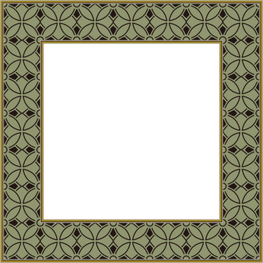 Klasik botanik bahçesi kare çerçeve eğrisi çiçek kaleydoskopu