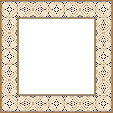 Klasik botanik bahçesi kare çerçeve eğrisi çapraz çizgi çiçeği