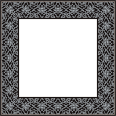 Klasik botanik bahçesi kare çerçeve eğrisi çapraz çizgi çiçeği