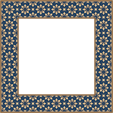 Klasik botanik bahçesi kare çerçeve yıldızı çiçek kaleydoskopu