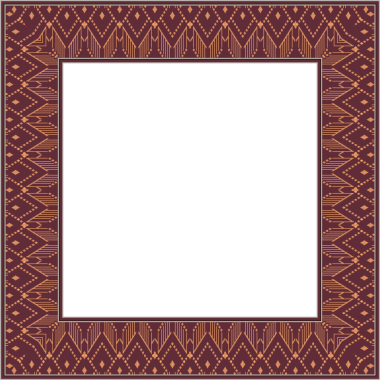 Klasik botanik bahçesi kare çerçeve dikişleri geometri kontrol çizgisi