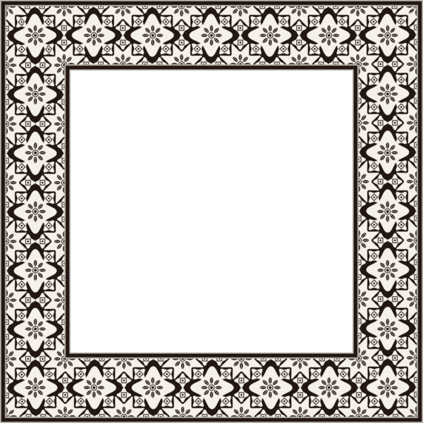 Klasik botanik bahçesi kare çerçeve eğrisi çiçek kaleydoskopu