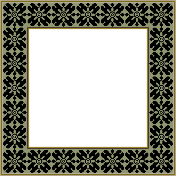 Klasik botanik bahçesi kare çerçeve eğrisi çiçek kaleydoskopu