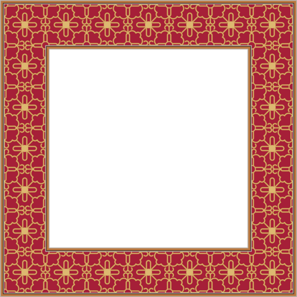 Klasik botanik bahçesi kare çerçeve altın eğri çiçek çizgisi