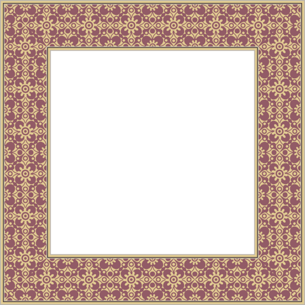 Klasik botanik bahçesi kare çerçeve eğrisi çiçek kaleydoskopu