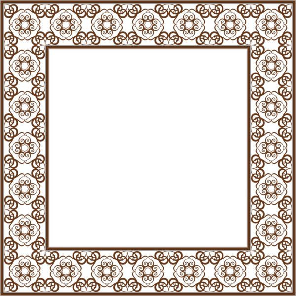 Klasik botanik bahçesi kare çerçeve kahverengi sarmal eğri çapraz sarmaşık