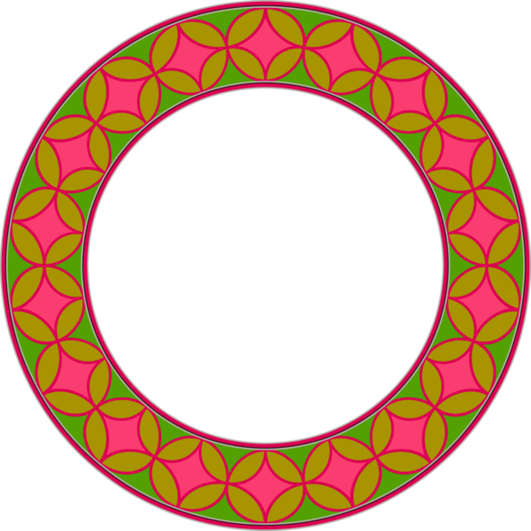 Klasik botanik bahçesi yuvarlak çerçeve eğrisi çapraz çizgi geometri kaleydoskobu