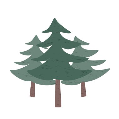 Doğal orman ağacı desenli karikatür çizimi