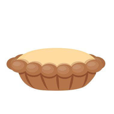 Tatlı olarak çikolatalı turta ve puding doldurulmuş karikatür izole nesne çizimi.