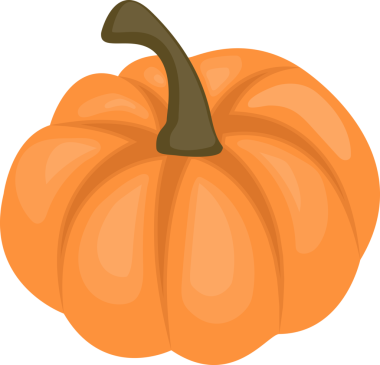 Doğanın sebze yiyeceği balkabağı sonbahar çizgi filmi izole nesne çizimi