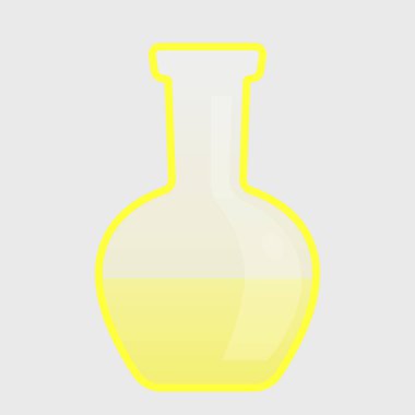 Sarı Sıvı İllüstrasyon ile laboratuvar şeffaf cam şişe