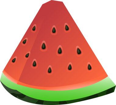 Dilimlenmiş taze meyve kırmızı et su kavun karikatür çizimi