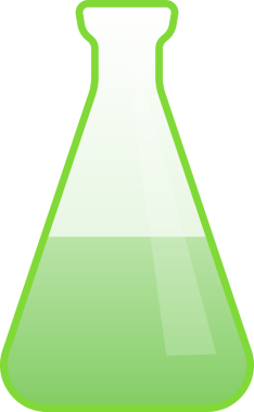 Yeşil Sıvı İllüstrasyon ile laboratuvar şeffaf cam şişe