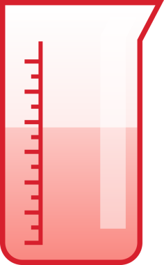 Kırmızı Sıvı İllüstrasyon ile laboratuvar şeffaf cam şişe