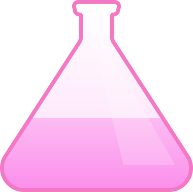 Pembe Sıvı İllüstrasyon ile laboratuvar şeffaf cam şişe