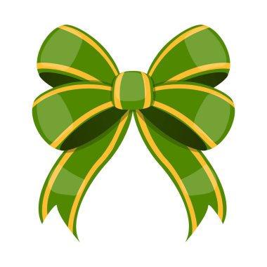 Sarı Trim Vektör Resimleriyle Yeşil Dekoratif Yay