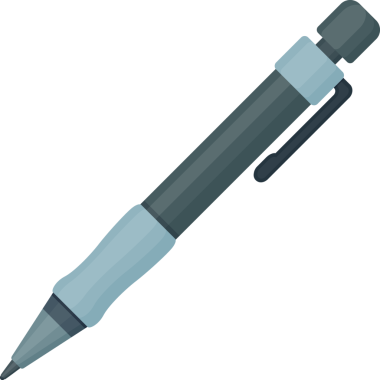 Mavi kabzalı koyu mekanik kalem.