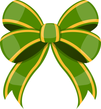 Sarı Kesikli Yeşil Dekoratif Yay