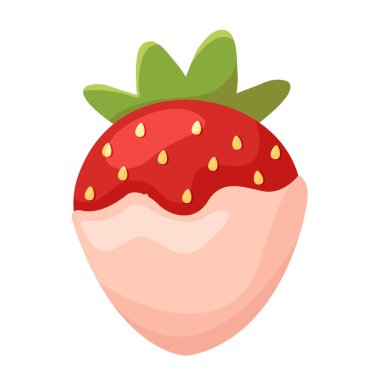 Pembe Kremalı ve Yeşil Yapraklı Çizgi Çilek