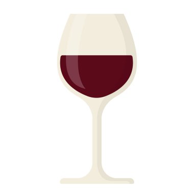 kırmızı şarap kadehi düz çizgi film çizimi