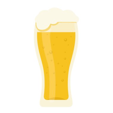 Uzun bira bardağı ve düz çizgi film çizimi.