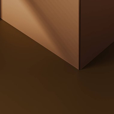 Mocha mousse soyut arkaplan, minimalist kahverengi soyut geometrik kompozisyon, 3D render