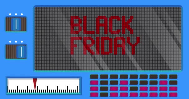 Black Friday Text Auf Einem Digital Led Panel Ansage Mit — Stockvideo