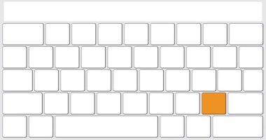 Beyaz bilgisayar klavyesine 
