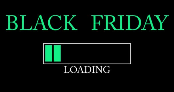 Black Friday Text Mit Loading Downloading Uploading Bar Indicator Herunterladen — Stockvideo