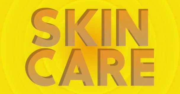Skin Care Text Yellow Hot Summer Sun Simple Animation Bright — Stock Video